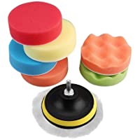 Pulir Coche Almohadilla de Pulido- 9Pcs 100mm - 4inch Esponja para pulir el kit de almohadilla para pulir el coche con…